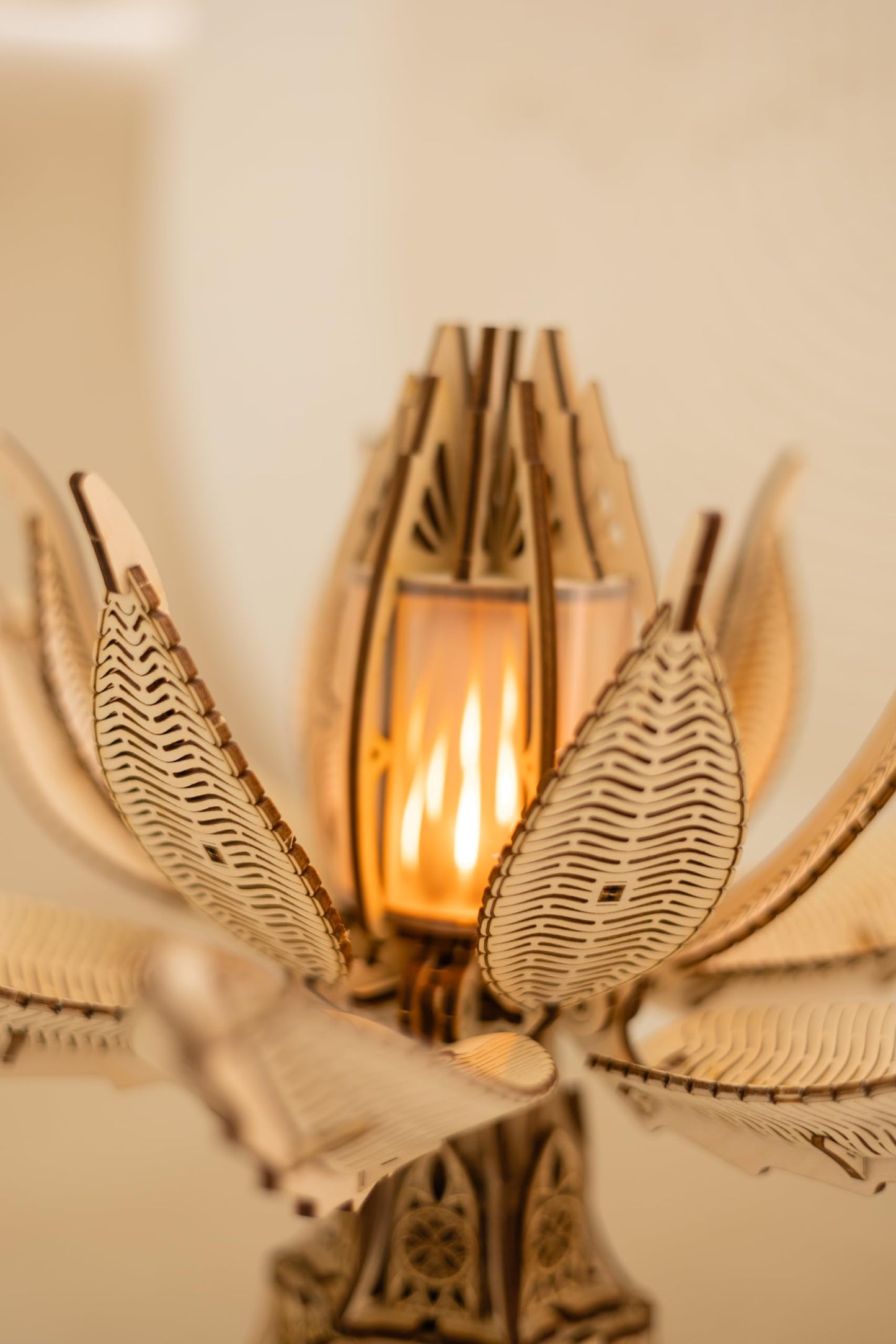 Wood Trick Fiery Bloom Luminous LED 3D Wooden Puzzles for Adults to Build - Interactive Mechanical Movement - Engineering DIY Project Mechanical 3D Puzzle Model Kits for Adults