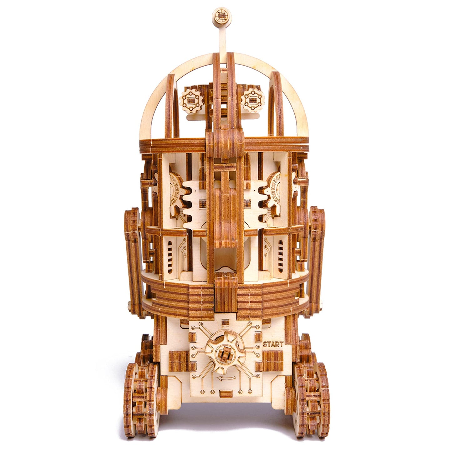 Wood Trick Space Junk Robot 3D Wooden Puzzles for Adults and Kids to Build - Rides up to 13 ft - 9.5x6.7 in - Model Kits for Adults - DIY Wooden Models for Adults to Build