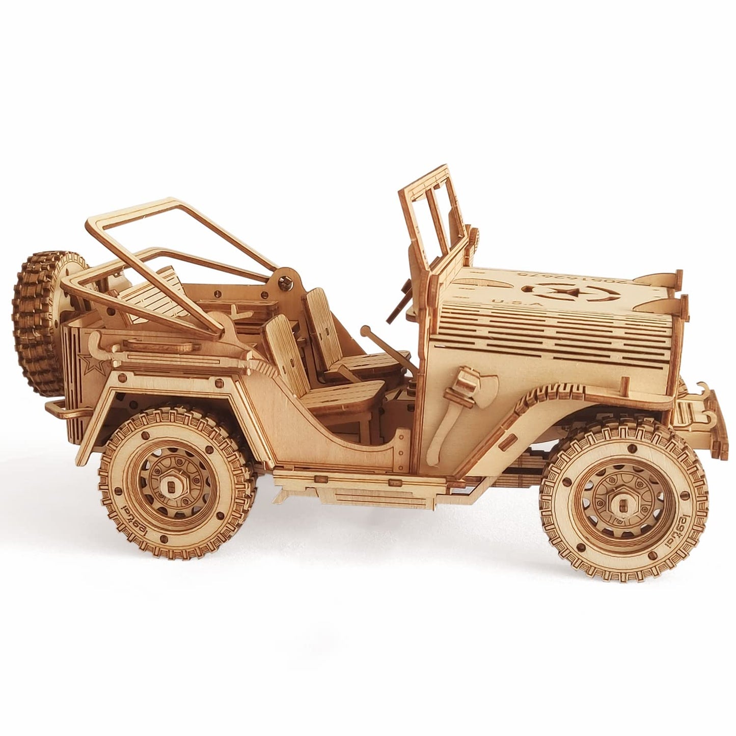 3D Wooden Puzzle - Wood Crafts Mechanical Off-Road Vehicle Building Model Kits - Wooden STEM DIY Brain Teaser Puzzle - Off-Road Vehicle 3D Puzzle Birthday Gifts Christmas
