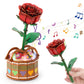 MIEBELY 3D Wooden Puzzles for Adults, Light Up 3D Puzzle Flower Rose Building Puzzle with Music Box, 216 pcs Craft Birthday Gift for Adult and Teen