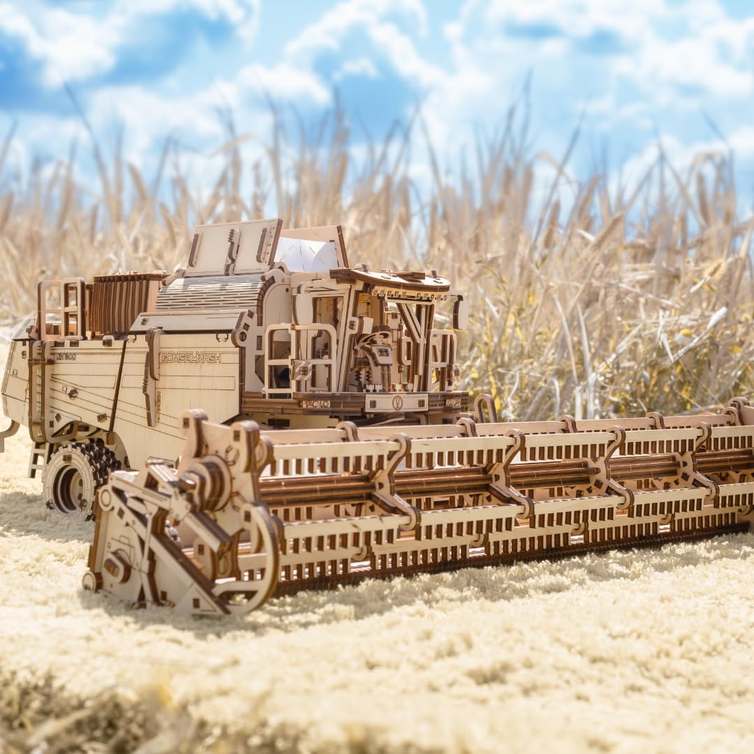EWA Eco Wood Art Mechanical Model Grain Harvesting Combine GH800-864 pcs – Intricate Wooden Craft Kit - Sustainable DIY Assembly Kit for Adults and Teens