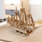 Foyucool 3D Wooden Puzzle for Adults, DIY Ship Model, Creative Assembly Model Building for Adults, DIY Assembly Puzzle, Woodcraft Kit for Christmas Day