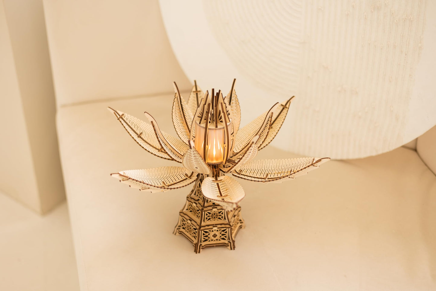 Wood Trick Fiery Bloom Luminous LED 3D Wooden Puzzles for Adults to Build - Interactive Mechanical Movement - Engineering DIY Project Mechanical 3D Puzzle Model Kits for Adults