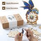 Rnfinewow 3D Wooden Puzzles for Adults, Blue Dragon Clock with Pendulum Model Kit, 3D Puzzles for Adults Room Home Decor DIY Wall Clock Kit, Holiday Birthday Christmas Day Gifts for Men Women Teens