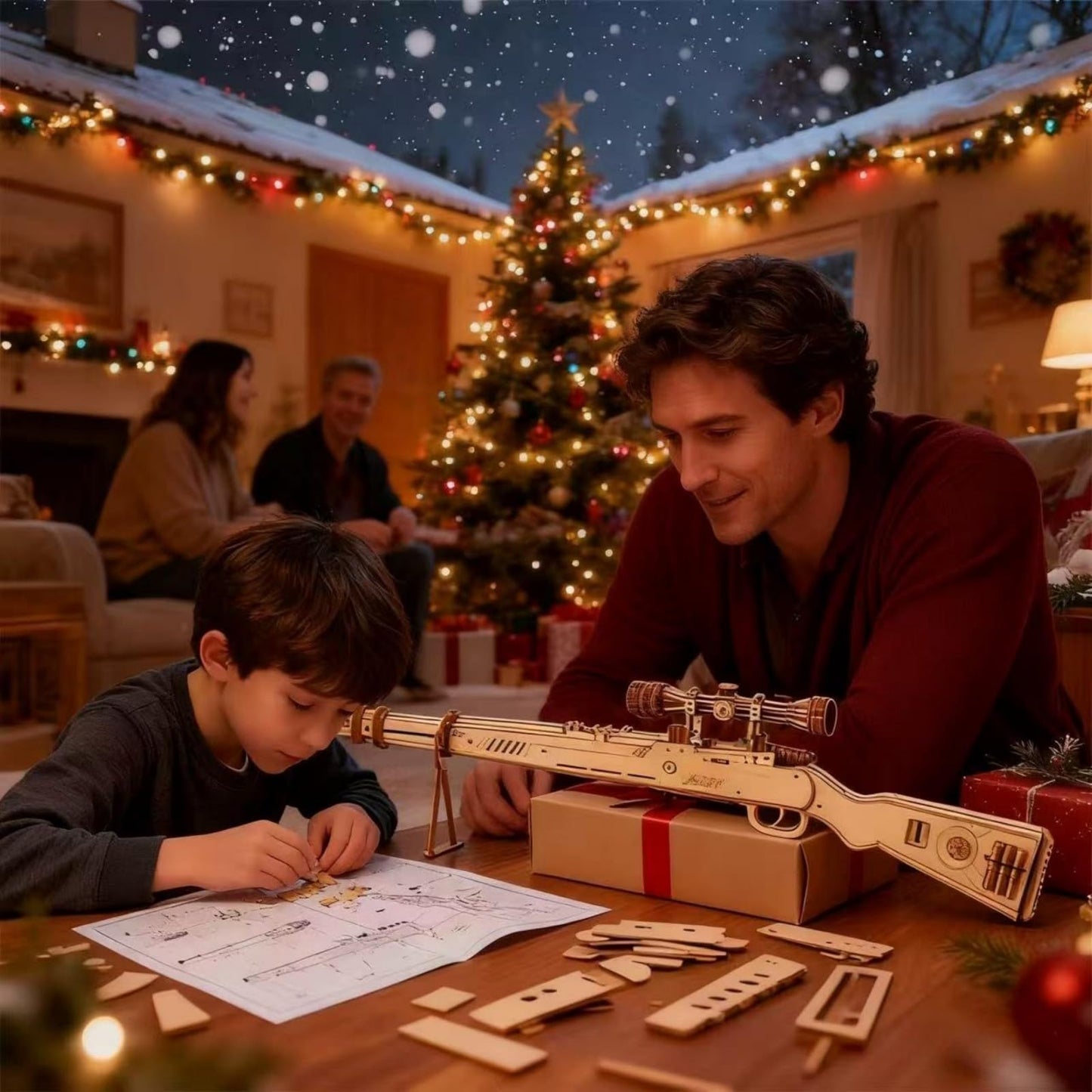 3D Wooden Puzzles Rubber Band Gun for Adults – 98k Gun Model, DIY Rubber Band Gun Building Kit for Teens 14+, Brain Teaser Craft, Unique Gift & Home Decor for Men & Women (Kar98K)