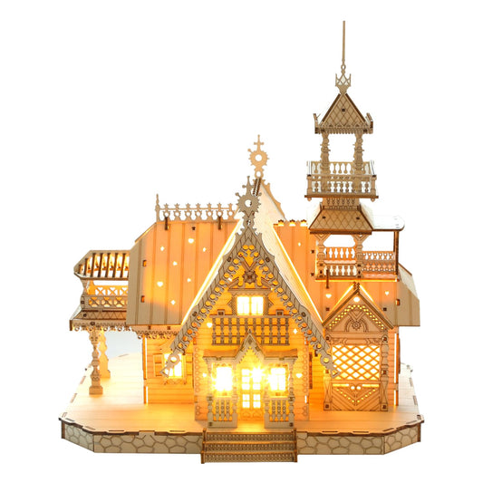 Seveat 3D Puzzles for Adults & Teens – 267-Piece Wooden DIY Villa Wooden Model for Adults to Build, Brain-Teasing Puzzle Game for Any Occasion (Villa)