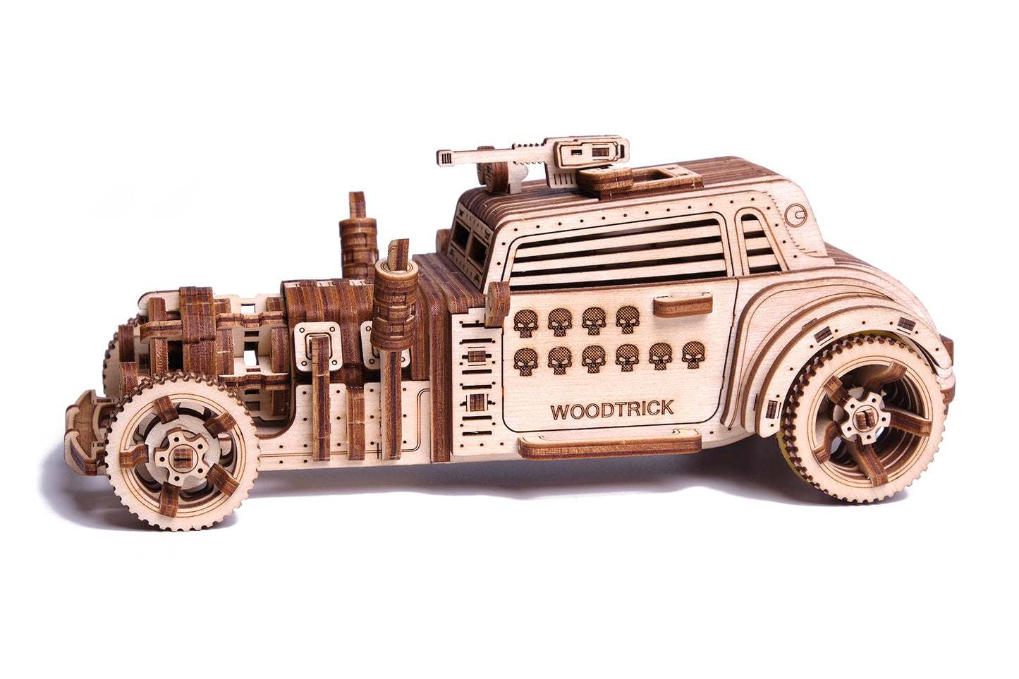 Wood Trick Apocalyptic Car 3D Wooden Puzzles for Adults and Kids to Build - Rides up to 26 feet - Wooden Model Car Kits to Build for Adults