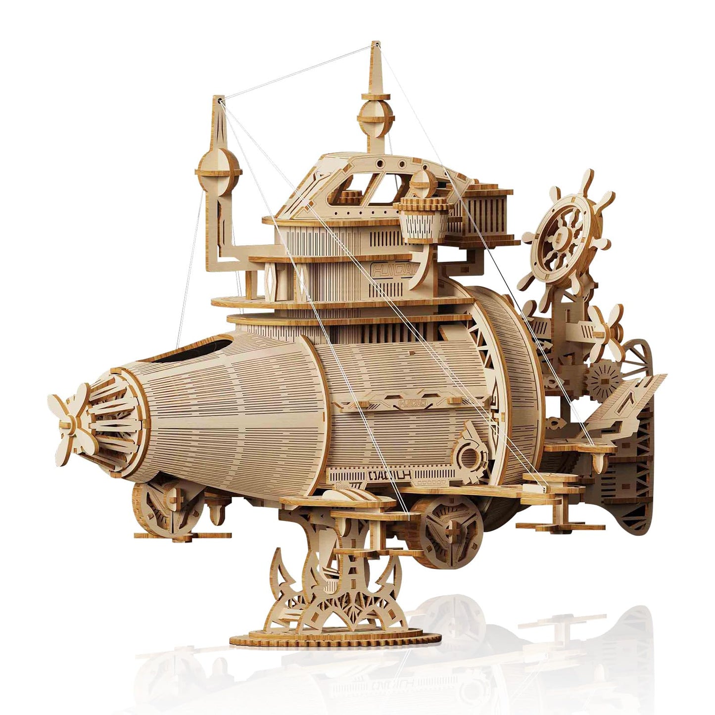 Foyucool 3D Wooden Puzzle for Adults, DIY Creative Fantasy Spaceship Design Model Kit, Creative Assembly Model Building Kits to Build for Adults, DIY Assembly Puzzle for Christmas Day