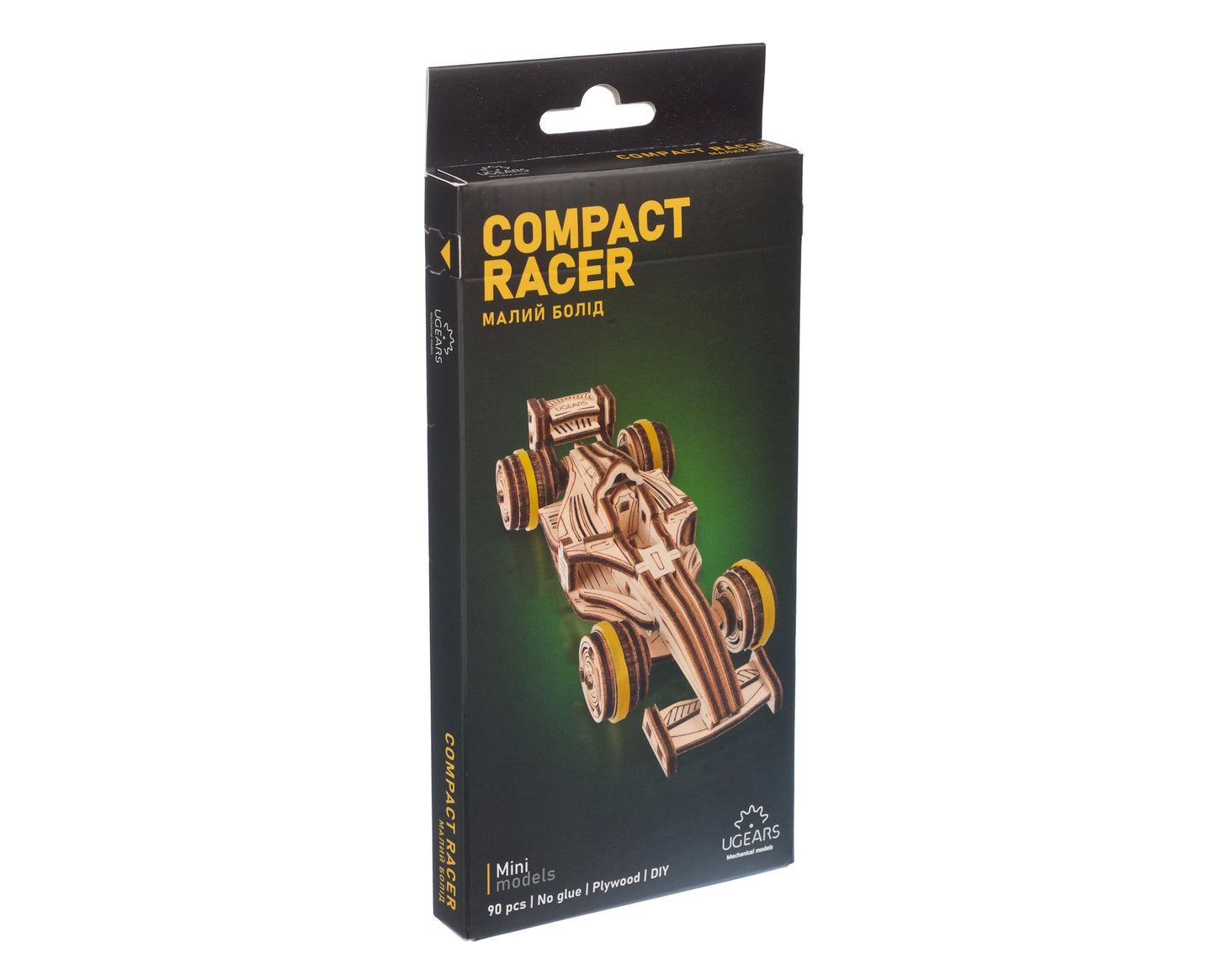 UGEARS Wooden 3D Puzzle Compact Racer Model Kit Craft for Adults Easy DIY Miniature Wooden Model 90 Pcs