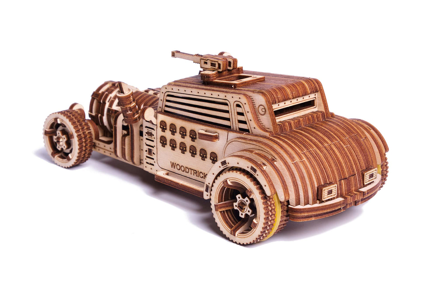 Wood Trick Apocalyptic Car 3D Wooden Puzzles for Adults and Kids to Build - Rides up to 26 feet - Wooden Model Car Kits to Build for Adults