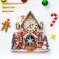 Cutywood 3D Puzzles for Adults Clock-Christmas House Design Model Kit-Mechanical DIY Pendulum Clock with Roman Numerals-Desk Home Office Decor Personalized Gift for DIY Lovers