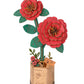 rowood 3D Puzzle Artifical Flower,DIY Wooden Flower Craft Kit Building,Mother's Day/Valentine's Day/Teacher's Day/Thanksgiving Day/Christmas/Birthday Gift for Mom/Women/Grandma/Wife/Her-Red Camellia