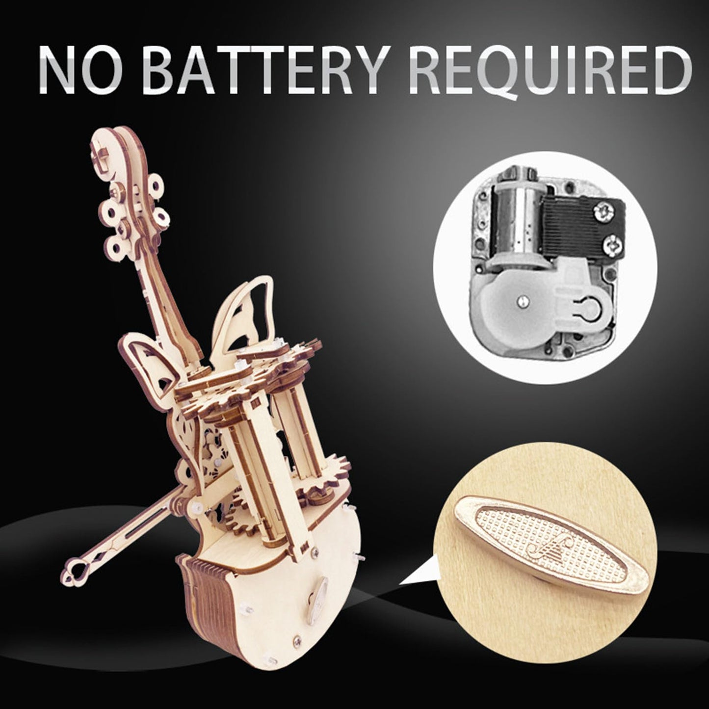 3D Wooden Puzzle for Adults - Cool Cello Music Box DIY Model for Adults to Build Wood Crafts Mechanical Puzzle Building Kits for Kids Age 14+Years Old