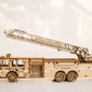 Wood Trick Rescue Firetruck Movable - Rotating Extendable Ladder - 3D Wooden Puzzles for Adults to Build - Rides up to 20 ft - Wooden Models Engineering DIY Project Mechanical Model Kit