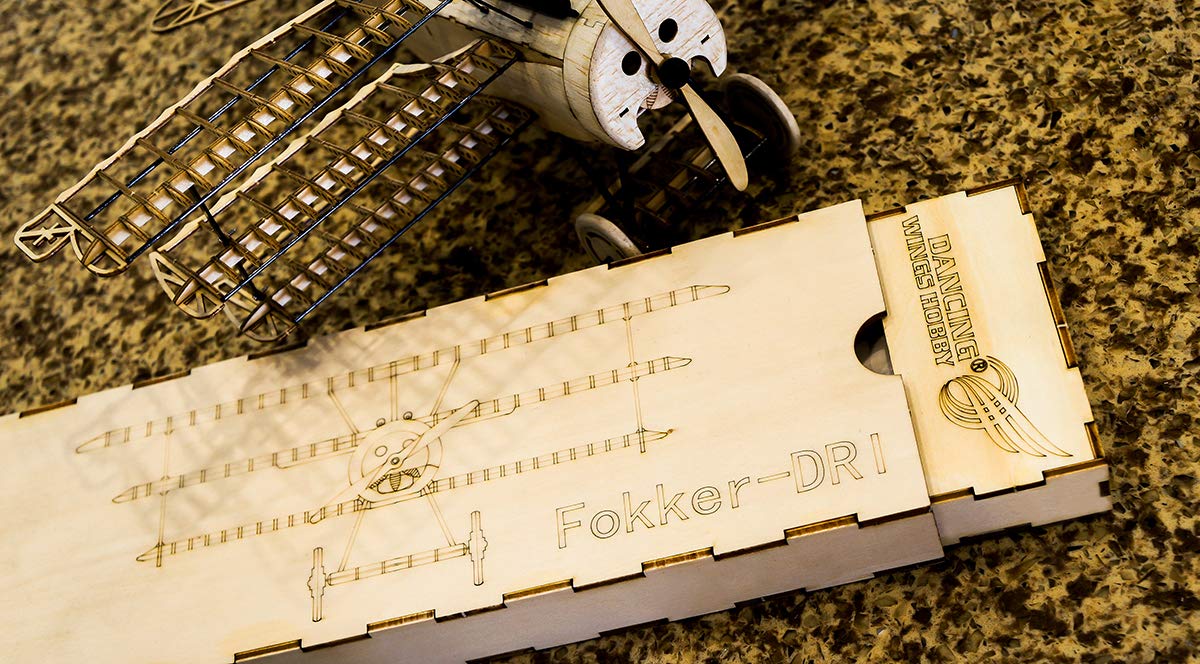 3D Wooden Puzzles DIY Fokker DR1 Triplane Model Aircraft Kit, Laser Cut Balsa Wood Model Airplane Kits to Build for Adults, WW1 Wooden Models Airplane Jigsaw Puzzles for Home Decoration Birthday Gift