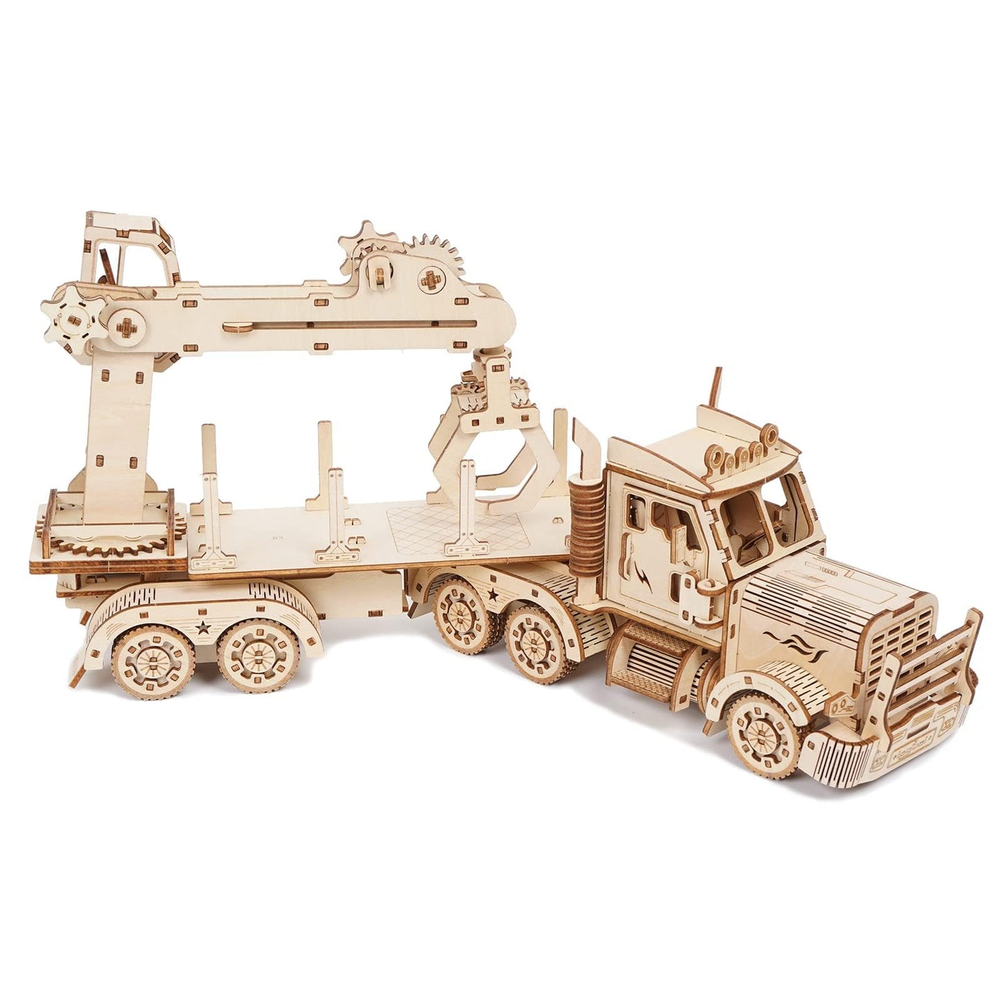 3D Wooden Puzzle for Adults, Wooden Mechanical Truck Crane Puzzles, DIY Model Building Kit Handicraft Wood Craft Hobbies Toy, Birthday for Hobbyist Teens Family Women Men, 428 Pieces