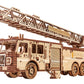 Wood Trick Rescue Firetruck Movable - Rotating Extendable Ladder - 3D Wooden Puzzles for Adults to Build - Rides up to 20 ft - Wooden Models Engineering DIY Project Mechanical Model Kit
