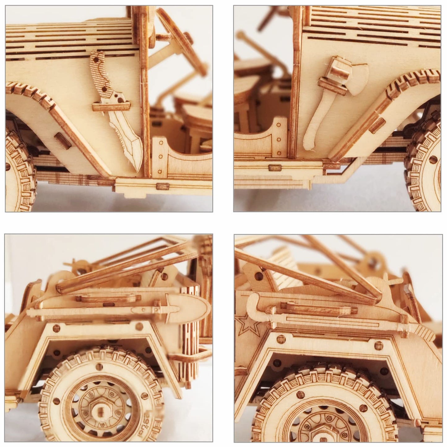 3D Wooden Puzzle - Wood Crafts Mechanical Off-Road Vehicle Building Model Kits - Wooden STEM DIY Brain Teaser Puzzle - Off-Road Vehicle 3D Puzzle Birthday Gifts Christmas