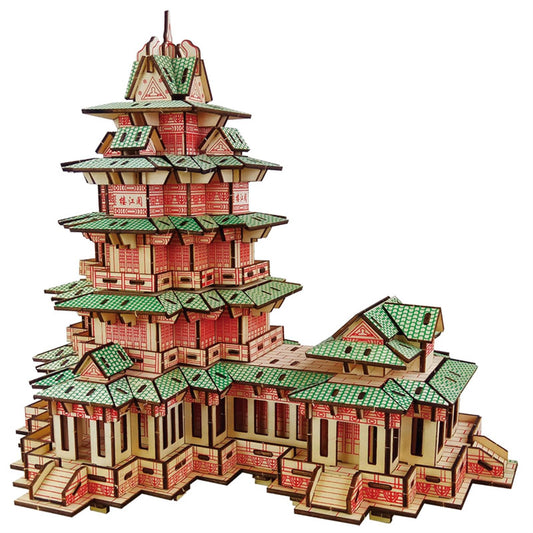 3D Puzzle Wooden Craft Kits,Temple Building 3D Wooden Puzzle Model,3D Puzzles for Adults DIY Model Building Kit,Age 15+ Assembly Home Decors DIY Brain Teaser Projects/Challenge for Adults (427piece)