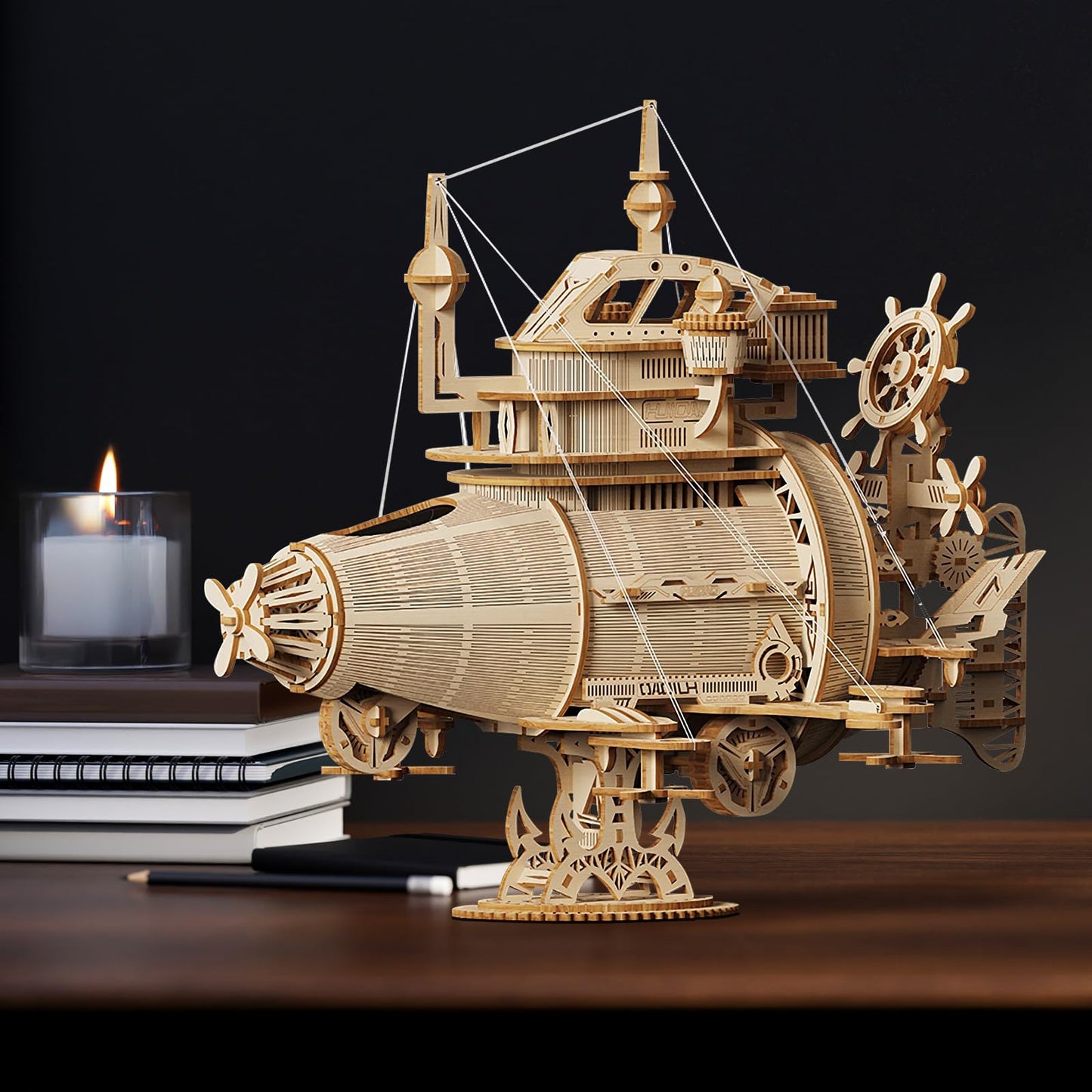 Foyucool 3D Wooden Puzzle for Adults, DIY Creative Fantasy Spaceship Design Model Kit, Creative Assembly Model Building Kits to Build for Adults, DIY Assembly Puzzle for Christmas Day