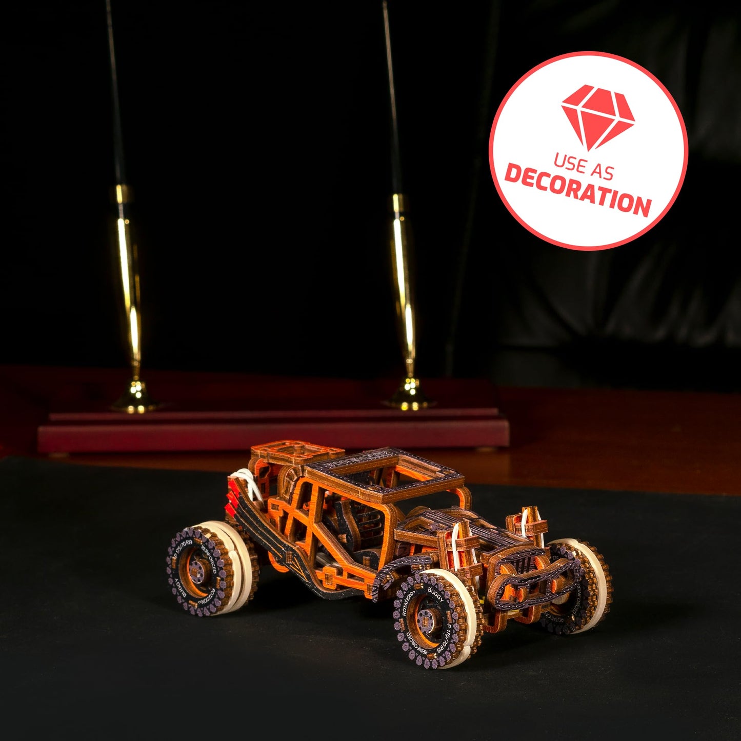 WOODEN.CITY Buggy LE 3D Wooden Puzzles for Adults – Build Your Own Buggy with Rubber‑Band Motor – Self‑Assembly Model, DIY Gift for Adults and Teens