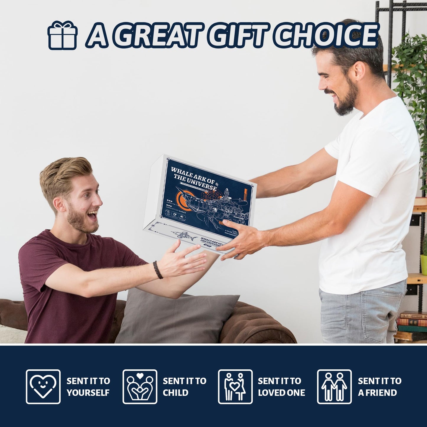 STRUCWOOD DIY 3D Wooden Puzzle Whale Spaceship,Miniature Wooden Dollhouse Model for Adults to Build,Gifts for Family Friends - Whale Ark of The Universe (Starlight Blue)