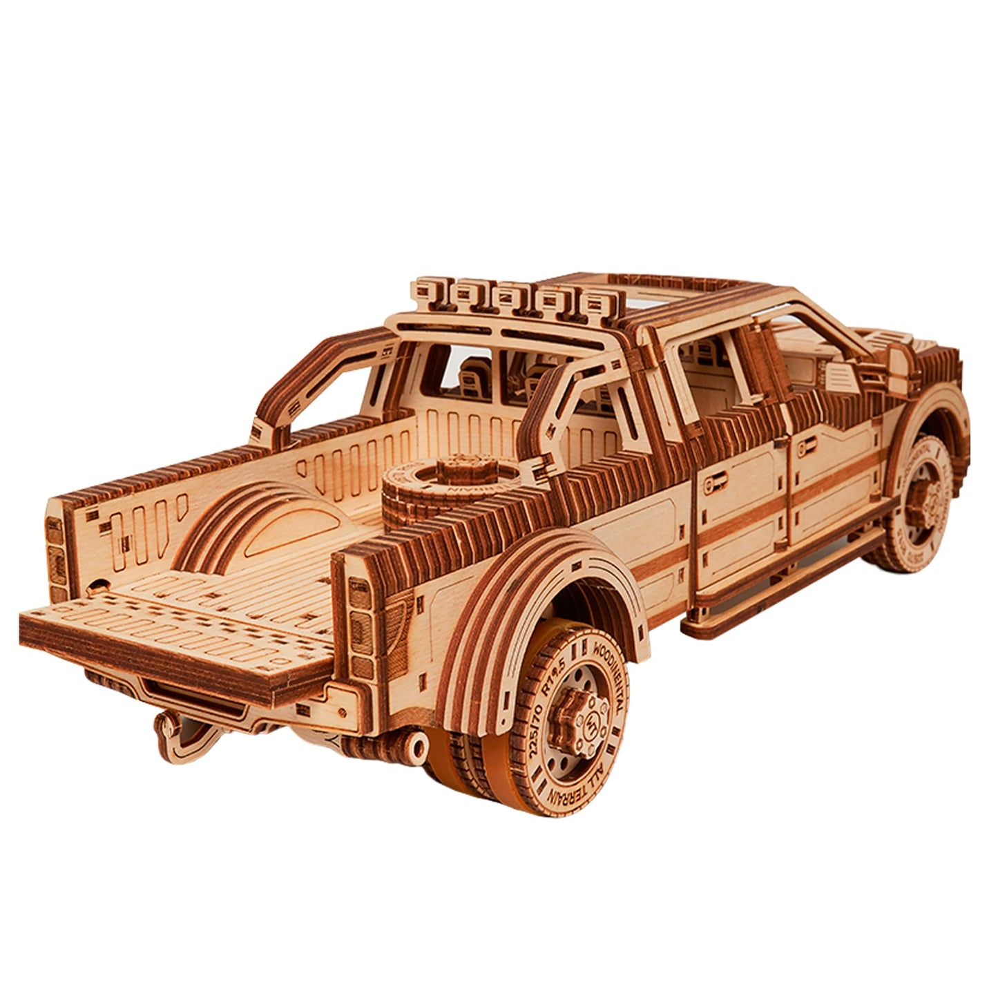 Wood Trick Pickup Truck SUV Car Wooden 3D Puzzles for Adults to Build - Rides up to 32 feet - Engineering DIY Mechanical Wood Model Kits Wooden Puzzles for Adults