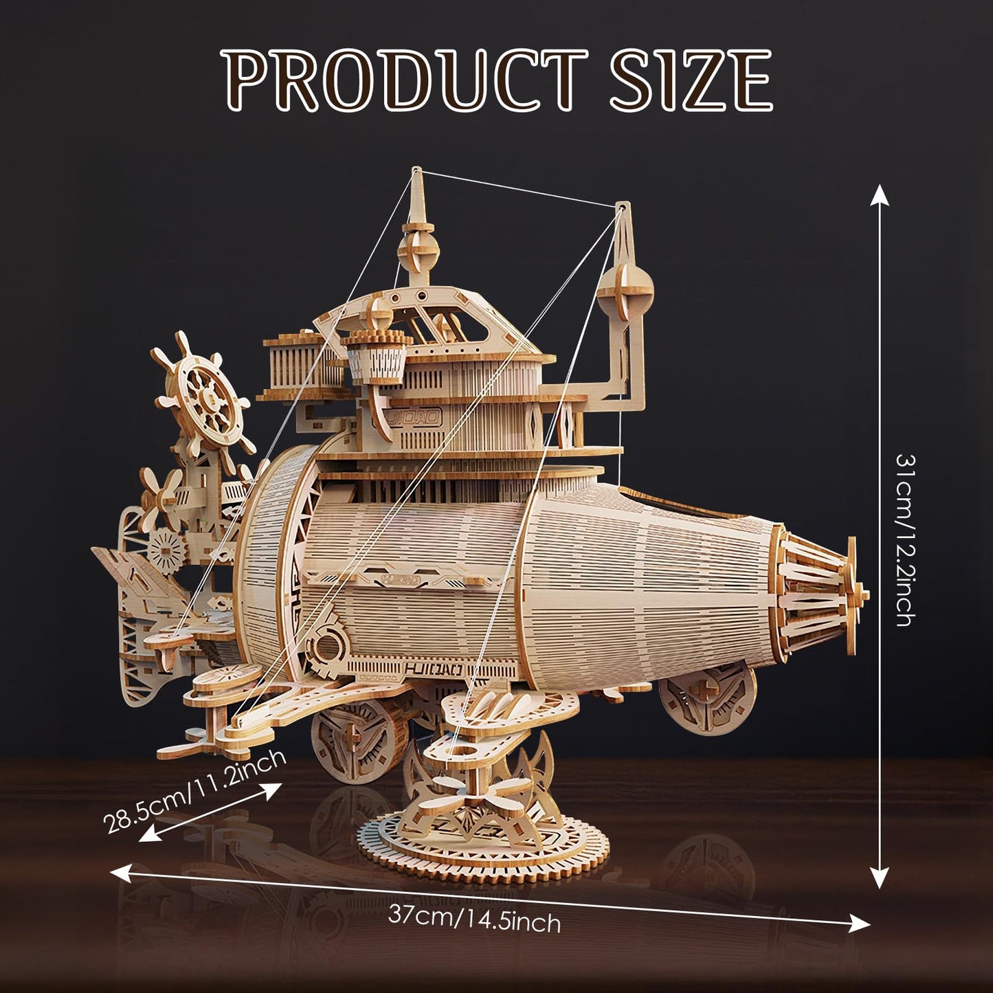 Foyucool 3D Wooden Puzzle for Adults, DIY Creative Fantasy Spaceship Design Model Kit, Creative Assembly Model Building Kits to Build for Adults, DIY Assembly Puzzle for Christmas Day