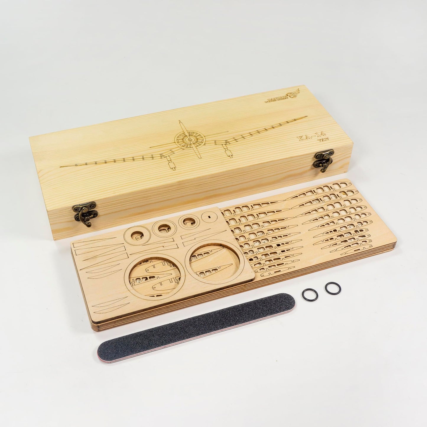 Viloga 3D Wooden Puzzles Airplane 1:31 KA-14 Fighter, Laser-Cut Balsa Wood Airplane Kits to Build for Adults, Perfect Static Model Airplane Puzzles for Men Christmas Gift