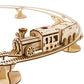 Hallisun 3D Wooden Puzzles for Adults, Wooden Toy Train Set with Railway, Locomotive Train Mechanical Model Kit for Adults and Kids to Build, Engineering DIY Wooden Models Hobbies Toy, 141 PCS