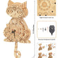 Wooden 3D Puzzles for Adults Model kit Cat Clock Kids Wall Clock Decor for Birthday Gift/Christmas Day