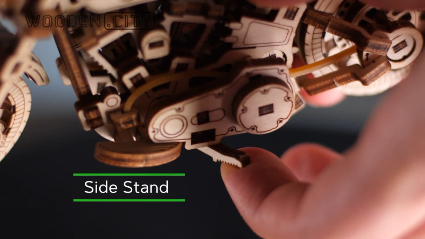 WOODEN.CITY Cruiser V-Twin Motorcycle 3D Puzzles for Adults - Wooden Model Kits to Build - Interactive Wooden Puzzle Motorcycle Kit - Hobbies for Men