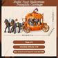 Halloween 3D Wooden Puzzles for Adults, 274 PCS Pumpkin Carriage Puzzle Kit Model with Lights, Music Box & Running Carriage, Boo Basket Stuffers Halloween Toy Gift for Teens, Men & Women