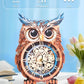 Rnfinewow 3D Wooden Puzzles for Adults, Owl Clock with Pendulum Model Kit, 3D Puzzles for Adults Room Home Decor DIY Wall Clock Kit, Holiday Birthday Christmas Day Gifts for Men Women Teens