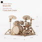ROBOTIME Wooden Craft Kits for Kids 3D Wooden Puzzle DIY Model Drum Kit to Build for Boys Adorable Home Decoration for Teens