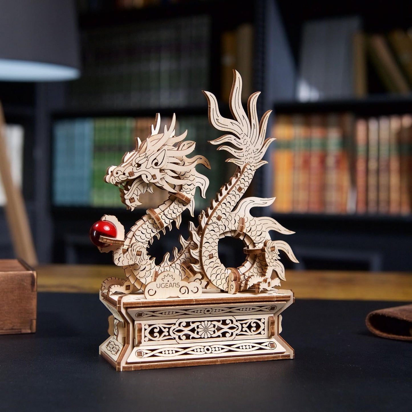 UGEARS Wood Dragon Puzzle 3D - Model Building Kits for Adults - Chinese 3D Dragon Wooden Puzzle Hobbies for Men - Wooden Models for Adults to Build