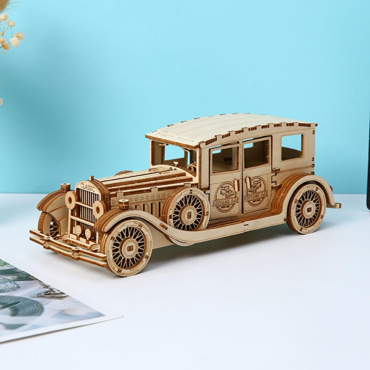 BENNAMA 3D Wooden Puzzles Vintage Car Model Kits, Brainteaser and Puzzle for Christmas/Birthday,Gifts for Adults and Teens to Build Combination