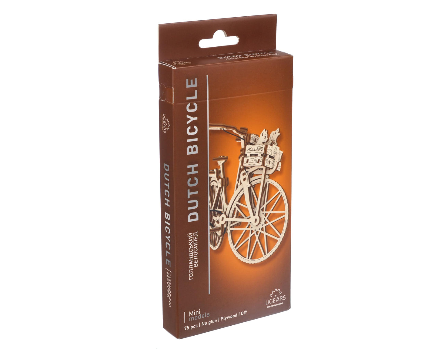 UGEARS Wooden 3D Puzzles - Dutch Bicycle Model Kit for Adults - Easy Assembly Iconic Amsterdam Bike Crafts - DIY Miniature Kit - 75 Pieces