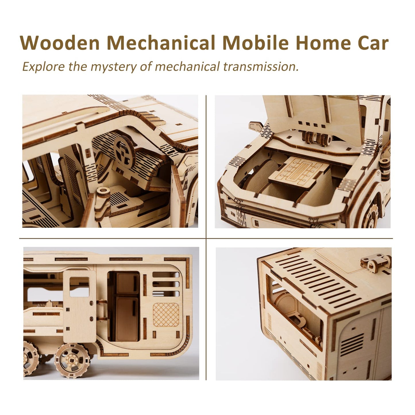 3D Wooden Puzzle for Adults, Trailer Mechanical Car 3D Jigsaw Puzzles, DIY Model Building Kit Handicraft Wood Craft Hobbies Toy, Birthday for Hobbyist 14+ Teens Family Women Men, 323 Pieces