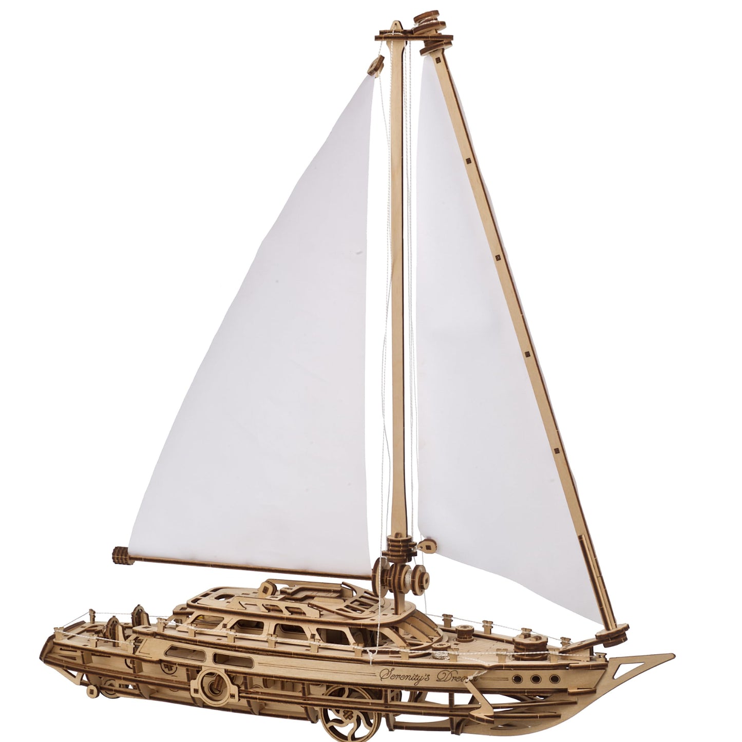 UGEARS Serenity’s Dream Model Yacht - Model Ships Kits for Adults - Wooden Models to Build for Adults - 3D Puzzles Adult Ship Model Kit - DIY Wooden Model Boats for Enthusiasts