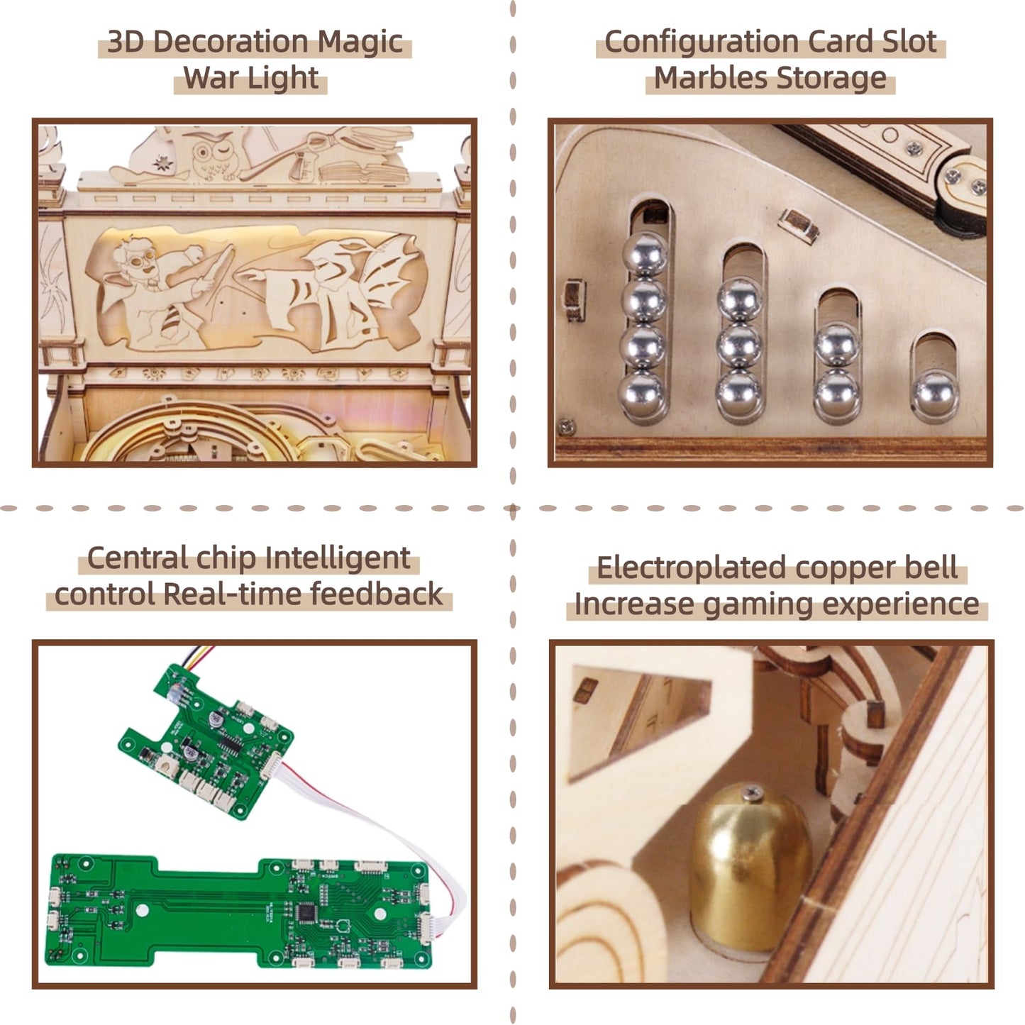 Gueiddi Wooden 3D Puzzles for Adults, Rompecabezas 3D Wooden Puzzles House Warming Gift Hobby Kit Stem Toy Home Decor (Miniature Pinball Machine)