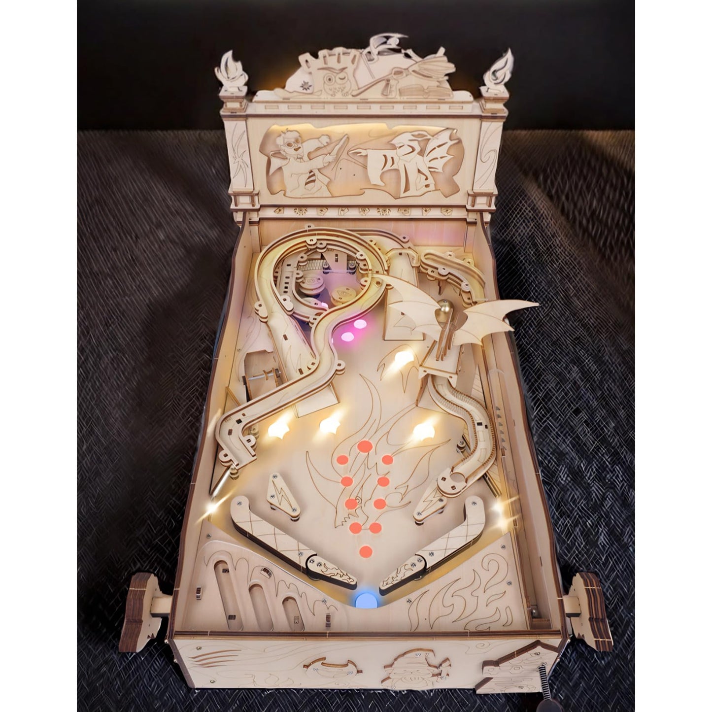 Gueiddi Wooden 3D Puzzles for Adults, Rompecabezas 3D Wooden Puzzles House Warming Gift Hobby Kit Stem Toy Home Decor (Miniature Pinball Machine)