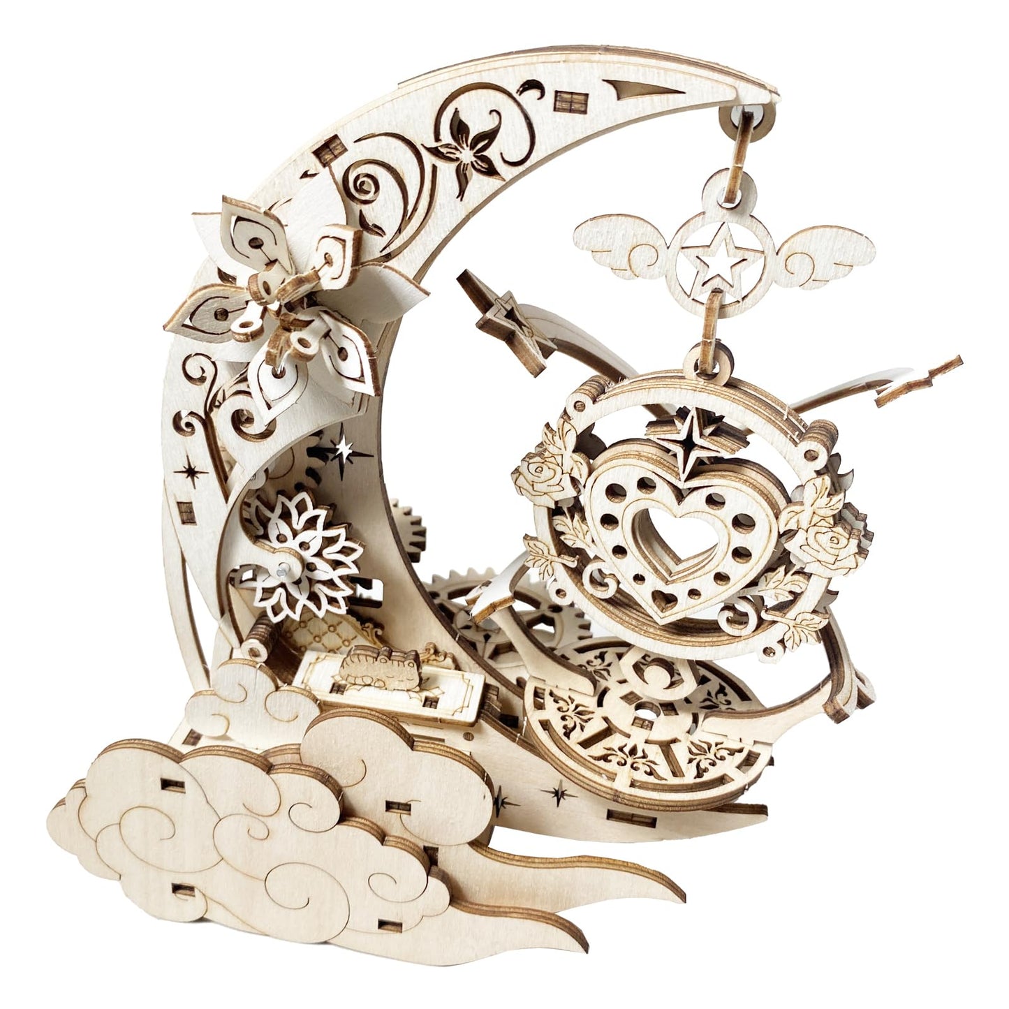 Wooden 3D Puzzle for Adults Mechanical Music Box Model Kits Wood DIY Crafts Kit Jigsaw Puzzle for Age 14+ Years Old