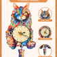 Rnfinewow 3D Wooden Puzzles for Adults, Maine Coon Cat Clock DIY Kit, Beginner 22 Pcs Wooden Puzzles, Creative Gift Ideas for Adults Teens