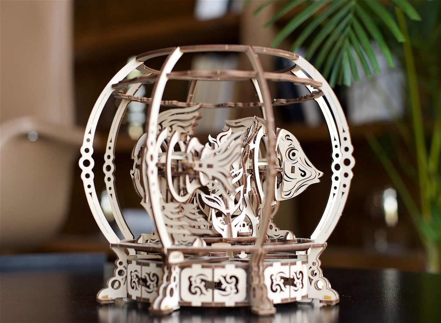 UGEARS 3D Puzzle Mechanical Aquarium - Creative 3D Wooden Puzzles Idea - Aquarium Wood Model Kit - Unique Wooden Puzzle - 3D Puzzles for Adults and Kids Building Kit