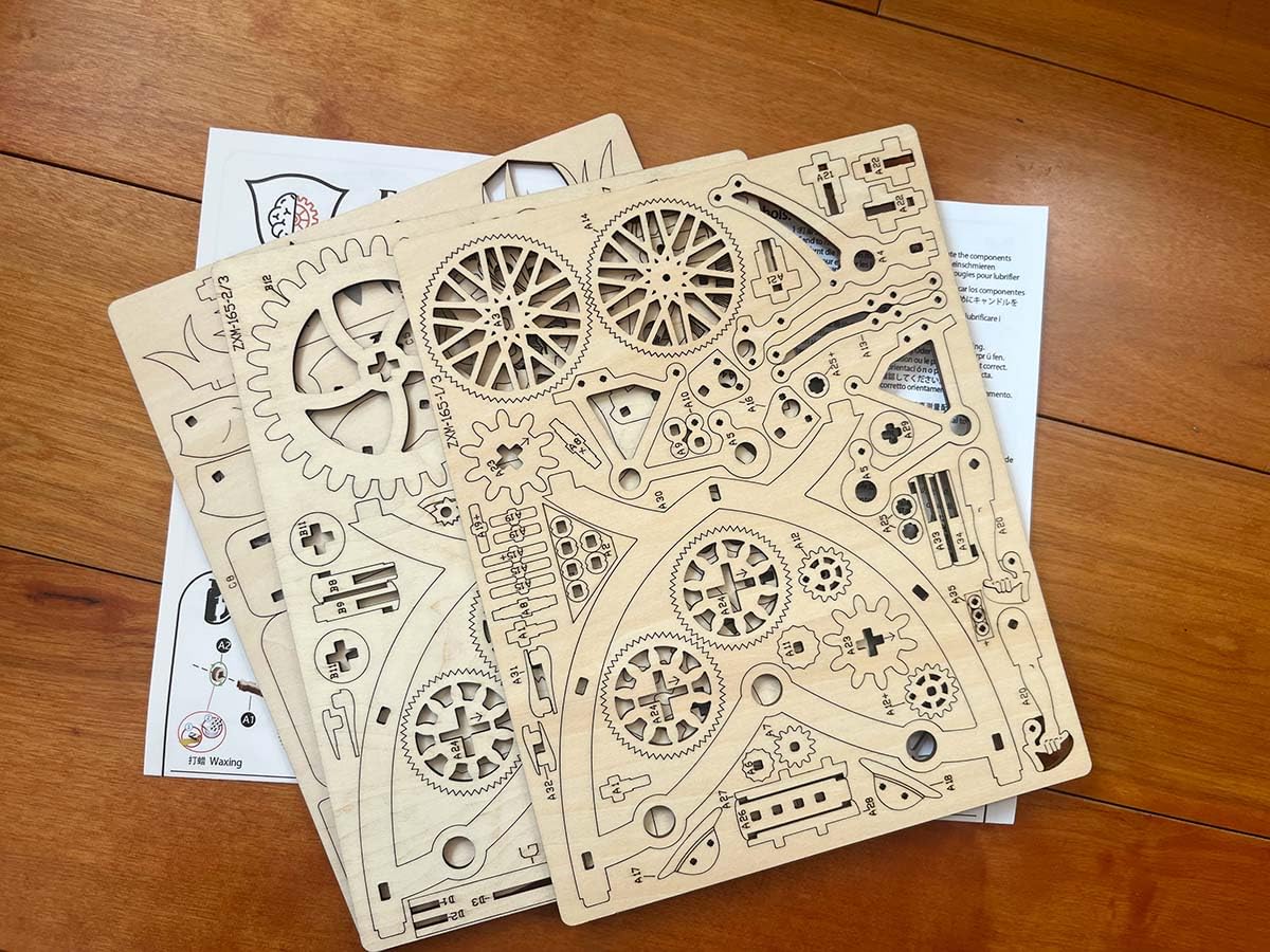 3D Puzzle for Adults, Wooden Puzzles Father Bicycle Mechanical Gear Model Building Kits, DIY Wood Crafts Unique Collection, STEM Hobbies for Women Men (Father & Son)