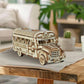Foyucool 3D Wooden Puzzle for Adults, DIY Creative School Bus Design Model Kit, Creative Assembly Model Building Kits to Build for Adults, DIY Assembly Puzzle for Christmas Day