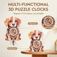 Cutywood 3D Puzzles for Adults Clock-Beagle Design Model Kit-Mechanical DIY Pendulum Clock with Roman Numerals-Desk Home Office Decor Personalized Gift for DIY Lovers