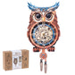 Rnfinewow 3D Wooden Puzzles for Adults, Owl Clock with Pendulum Model Kit, 3D Puzzles for Adults Room Home Decor DIY Wall Clock Kit, Holiday Birthday Christmas Day Gifts for Men Women Teens