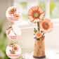 ROBOTIME 3D Puzzle Light Orange Gerbera Daisy TW111, DIY Wooden Flower Craft, Artificial Flowers Model Kit to Assemble for Adults, Home Decoration and Valentine's Day Toy Gift Set